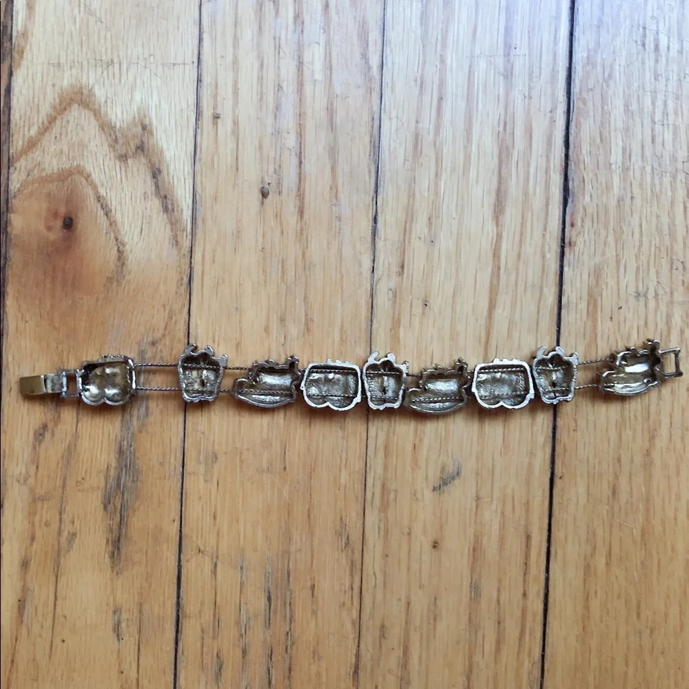 Vintage Gold Tone Piggy Bracelet